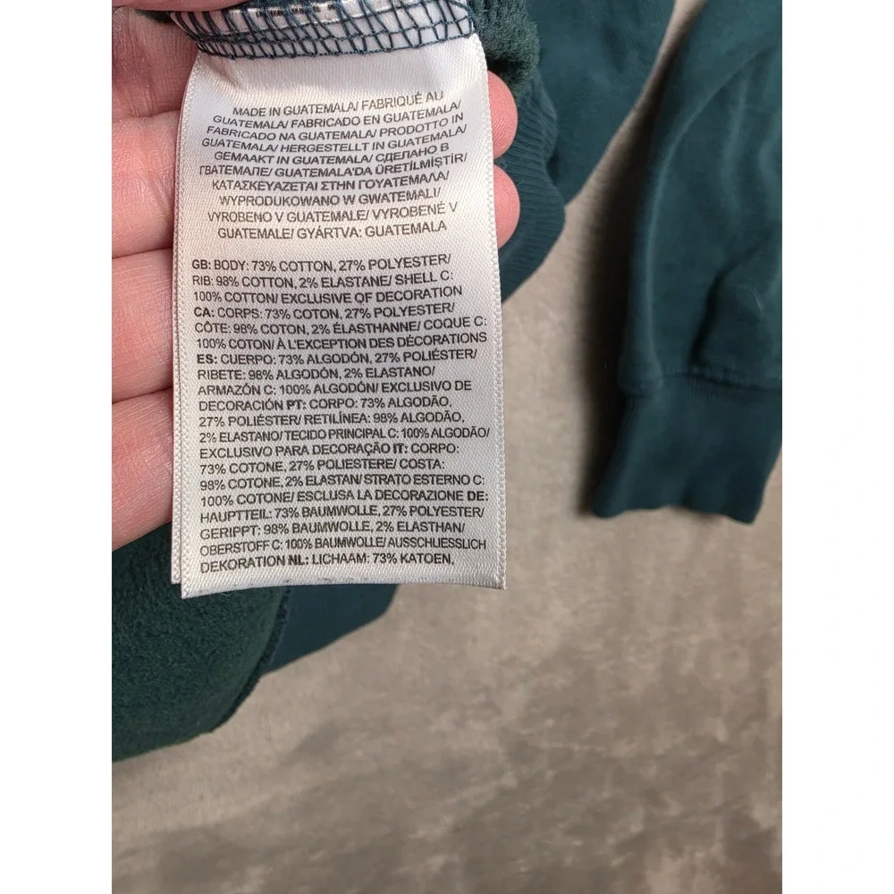 The North Face Hoodie Mens M Green Blue Box Logo Graphic Pullover Sweatshirt